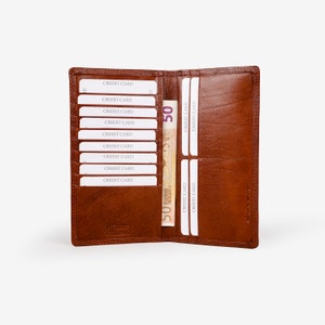 Veste portefeuille G&T en cuir pleine fleur, porte-cartes de visite, porte-cartes (protégé par RFID)