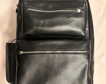 Grains & Tan Full-grain Leather Backpack – Fits 17 Inch Laptop | Travel and Work Companion