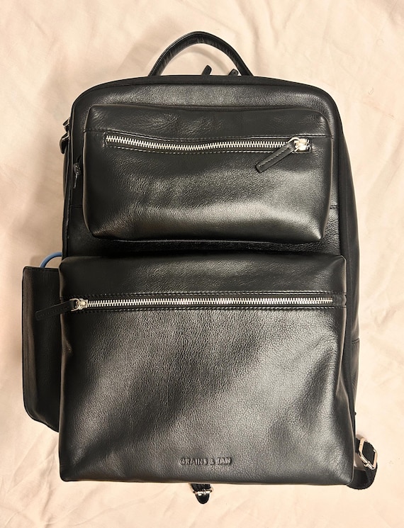 Grains & Tan Full-grain Leather Backpack – Fits 17 Inch Laptop | Travel and Work Companion