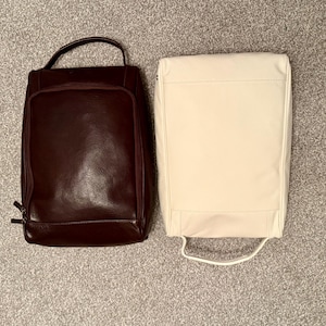 Grains & Tan Full-grain Leather Shoe Bag | Premium Travel Shoe Case