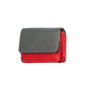 Petit sac à main à rabat en cuir pleine fleur Grains & Tan avec fenêtre d'identification extérieure (protégé par RFID)