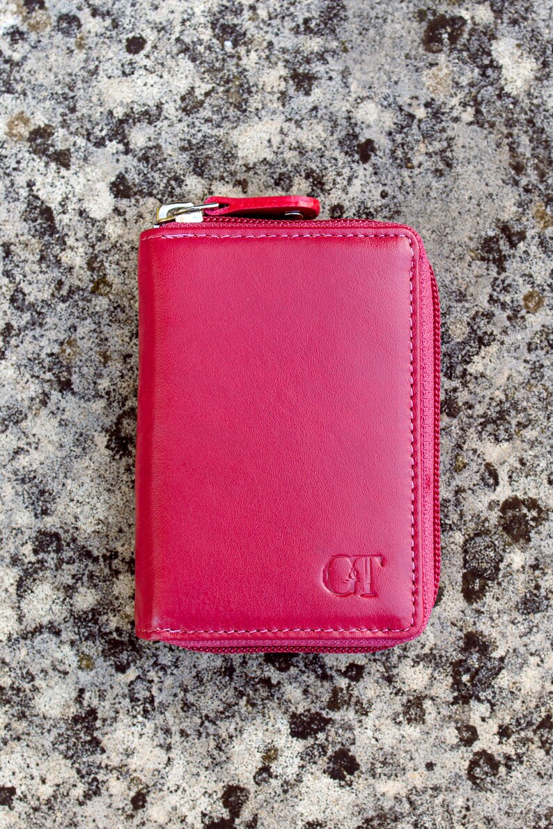 Grains & Tan Fullgrain Leather Concertina Card Holder RFID Secured