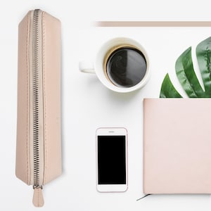 Astuccio portapenne, astuccio per trucchi, astuccio per cancelleria, astuccio per cosmetici, astuccio multiuso in pelle pieno fiore G&T