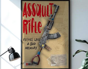 Póster del juego Rust, lámina artística surrealista de supervivencia para decoración de pared de videojuegos, impresión digital descargable.