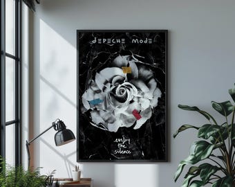 Enjoy the Silence’ Tribute Poster – Darkwave & 90s Synth Pop Collage, Iconic Depeche Mode Wall Art