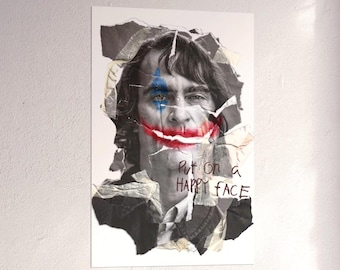 Joker Movie Poster – Arthur Fleck Joaquin Phoenix Wall Art | Surreal Cinema Collage Print