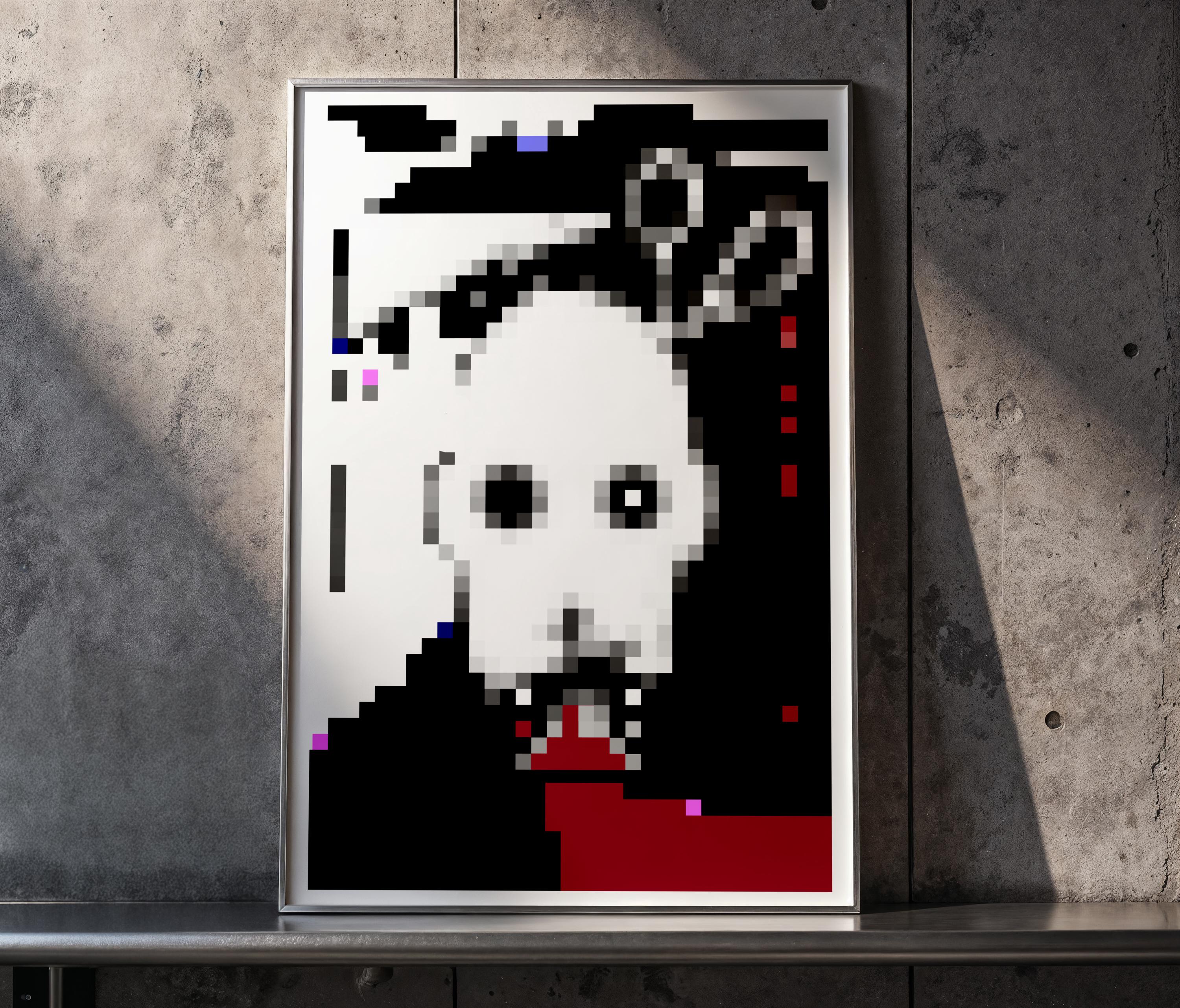 Discover Cyber Skull Glitch Wall Art Poster, Digital Dark Illustration, Modern Vertical Poster