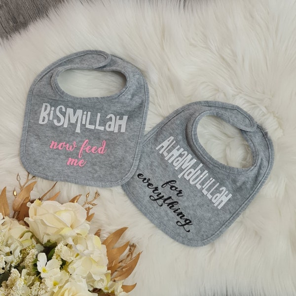 Baby bibs "Bismillah and Alhamdulillah" 100% cotton