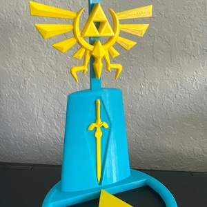 Hyrule Themed Headphone Stand with Crest of Hyrule, Master Sword, and Triforce Design image 5