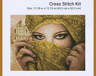 Counted Cross Stitch Kit - Scheherazade - DMC Floss - Aida 14 ct - 28 Colors