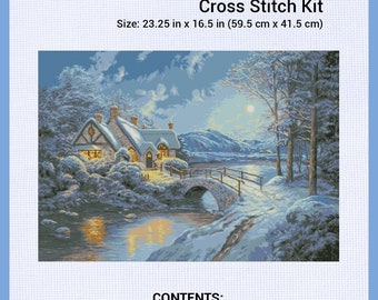 Winter Tale - Counted Cross Stitch Kit - Aida 18 ct - DMC Floss - 22 Colors