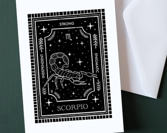 SCORPIO Zodiac Star Sign Frameable Greeting Card