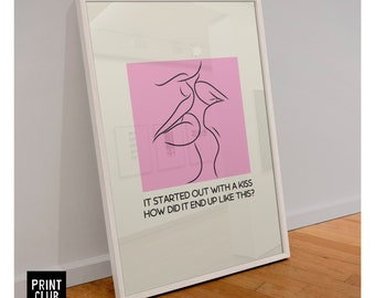 The Killers Poster | ‘Mr Brightside’ Lyrics Print | The Killers Art Print ‘Started out with a kiss’