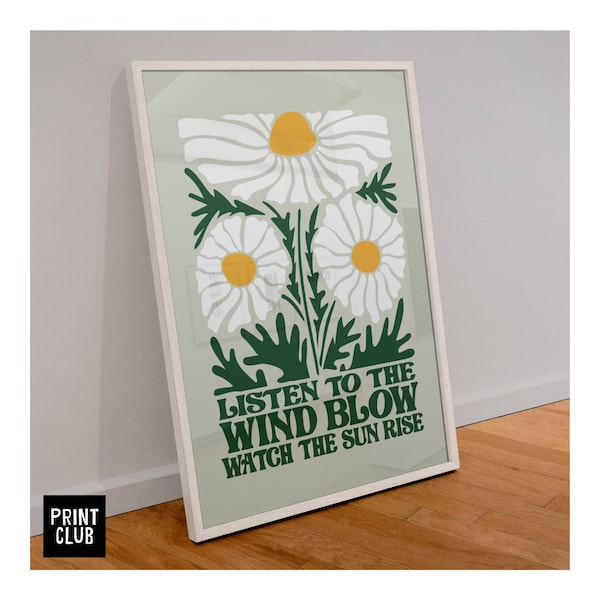 Fleetwood Mac Poster | ‘The Chain’ Lyrics Print | Fleetwood Mac Print | ‘Listen to the wind blow’