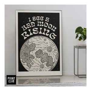 Creedence Clearwater Revival Poster bad Moon Rising Lyrics Print ...
