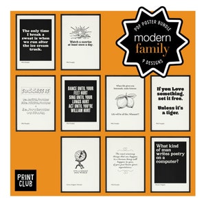 Poster Modern familiecitaat | Downloadbare pdf moderne familieafdruk | Citaten van Phil Dunphy