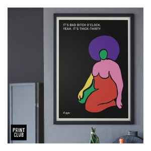 Lizzo It's Bad Bitch O'clock, it's Thick-Thirty Póster / Impresión de la letra de 'About Damn Time' / Impresión artística de Lizzo