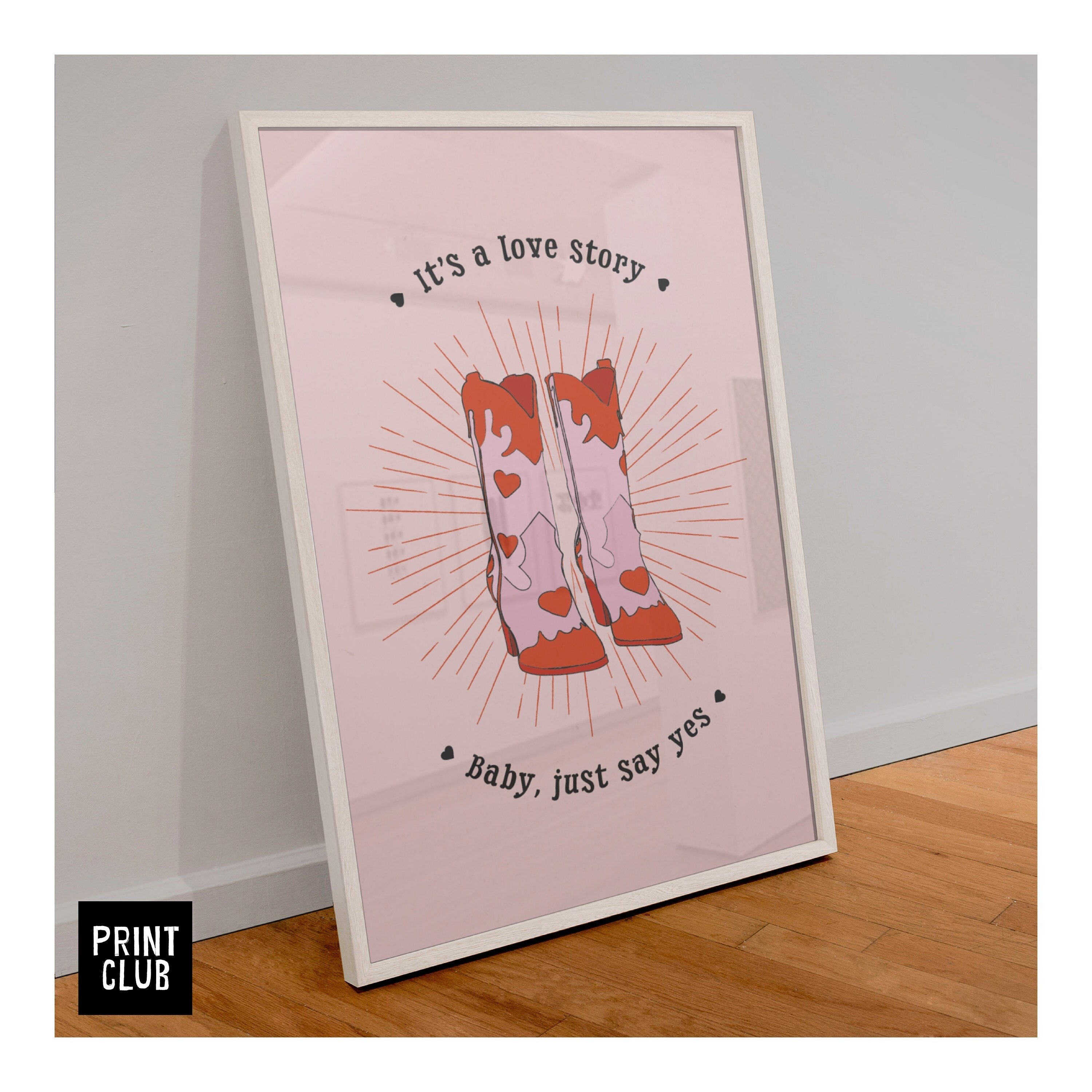 Taylor Swift Love Story Downloadable PDF Poster | ‘It’s a love story’ Lyrics Print | Taylor Swift Digital Art Print