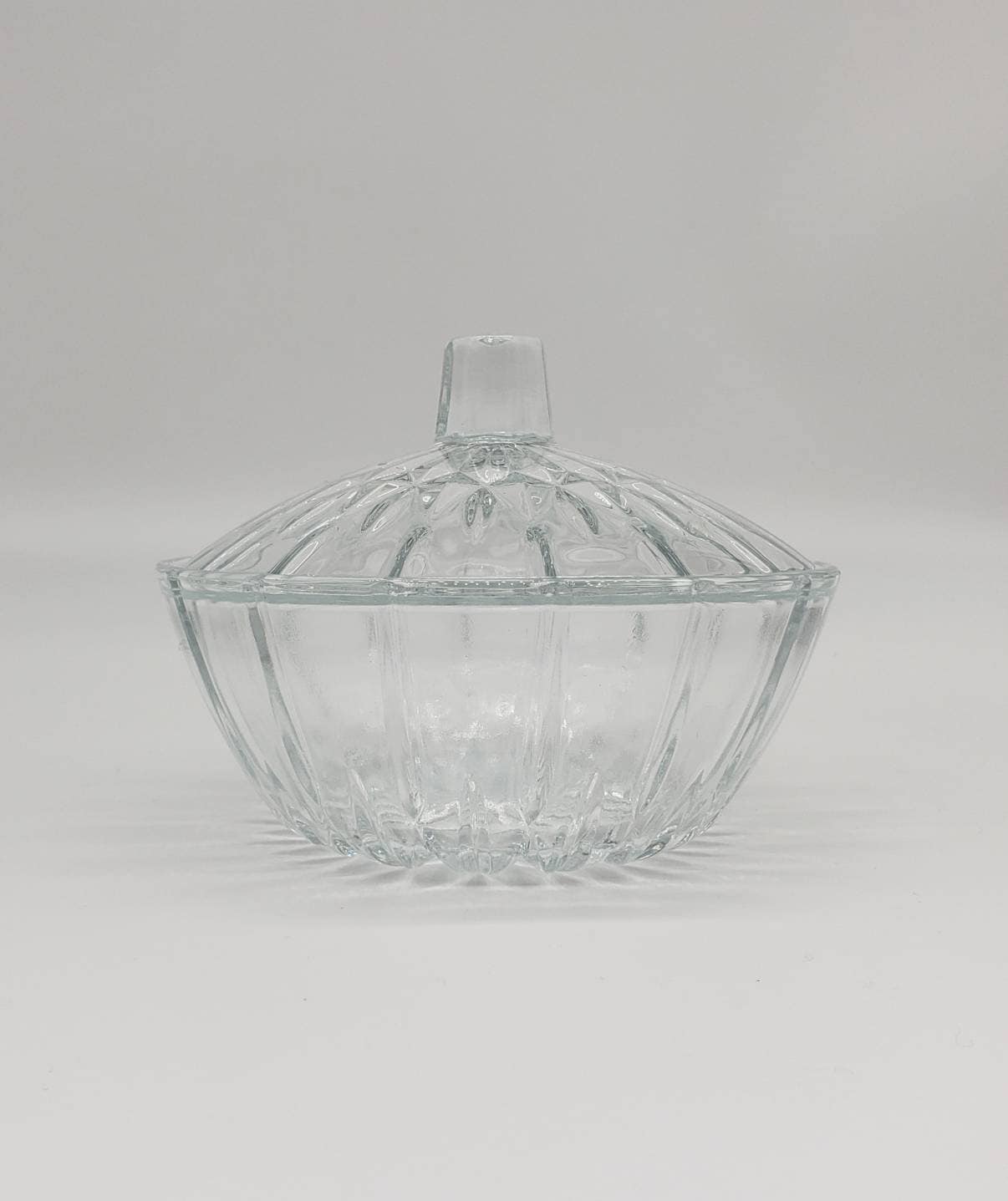 Clear Glass Candy Dish With Lid Made in Indonesia Etsy