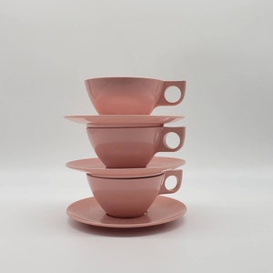 Vintage Newport Westinghouse Pink cup and saucers 6 piece set