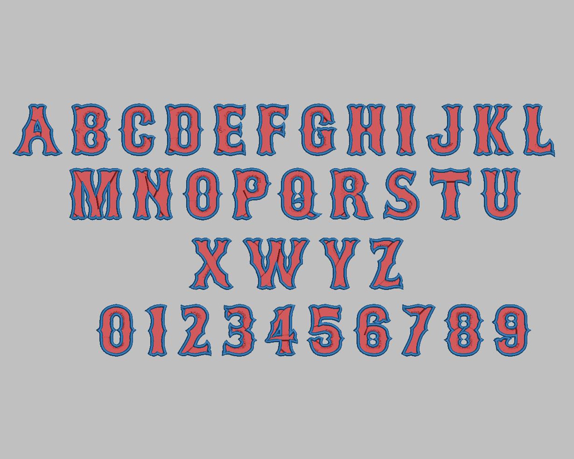 Boston Font Embroidery Design Pack