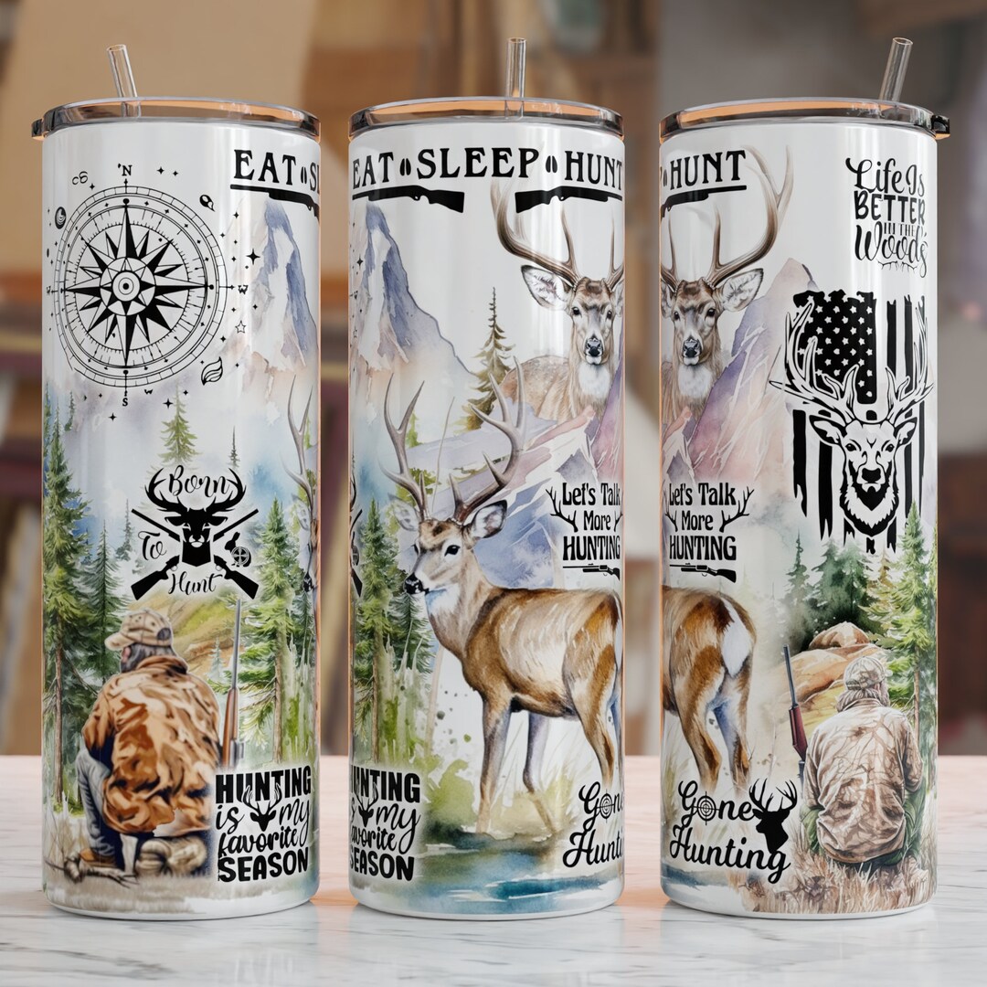 Hunting Tumbler Wrap, 20oz Skinny Tumbler Sublimation Designs, Deer ...