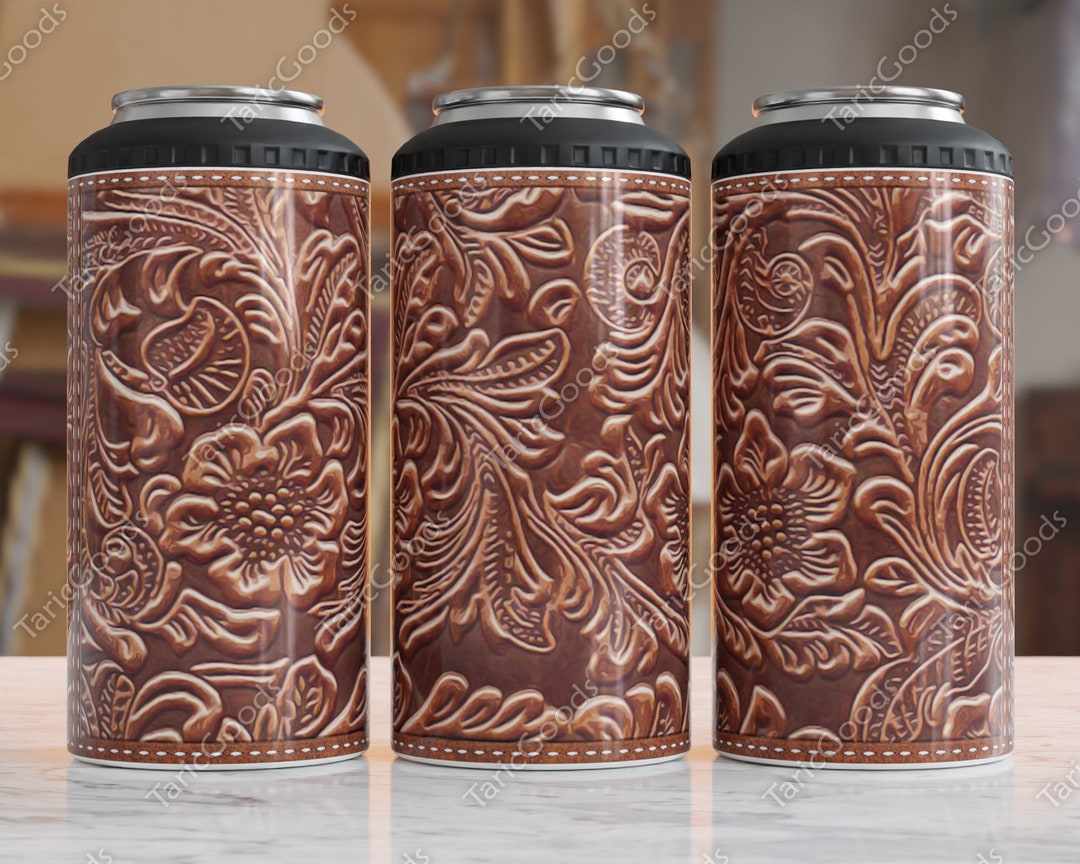 4in1 Can Cooler Wrap, Tooled Leather, 4in1 Can Cooler Sublimation ...