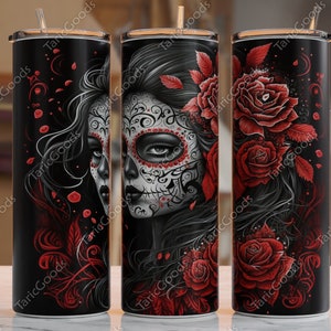 40 oz Tumbler with Handle - Sugar Skull and Roses Full Wrap Pattern —  Wichita Gift Company