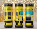 School bus tumbler wrap