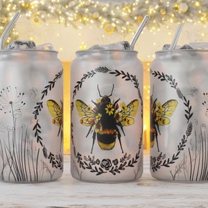 Honey Bee Beer Can Glass - 16 oz