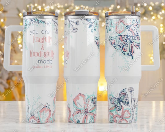 40oz Tumbler Wrap, Bible Verse 40 oz Sublimation Design, 40oz Tumbler Png,  40 Ounce Tumbler Wrap, psalm 139 14, Prayer, Christian