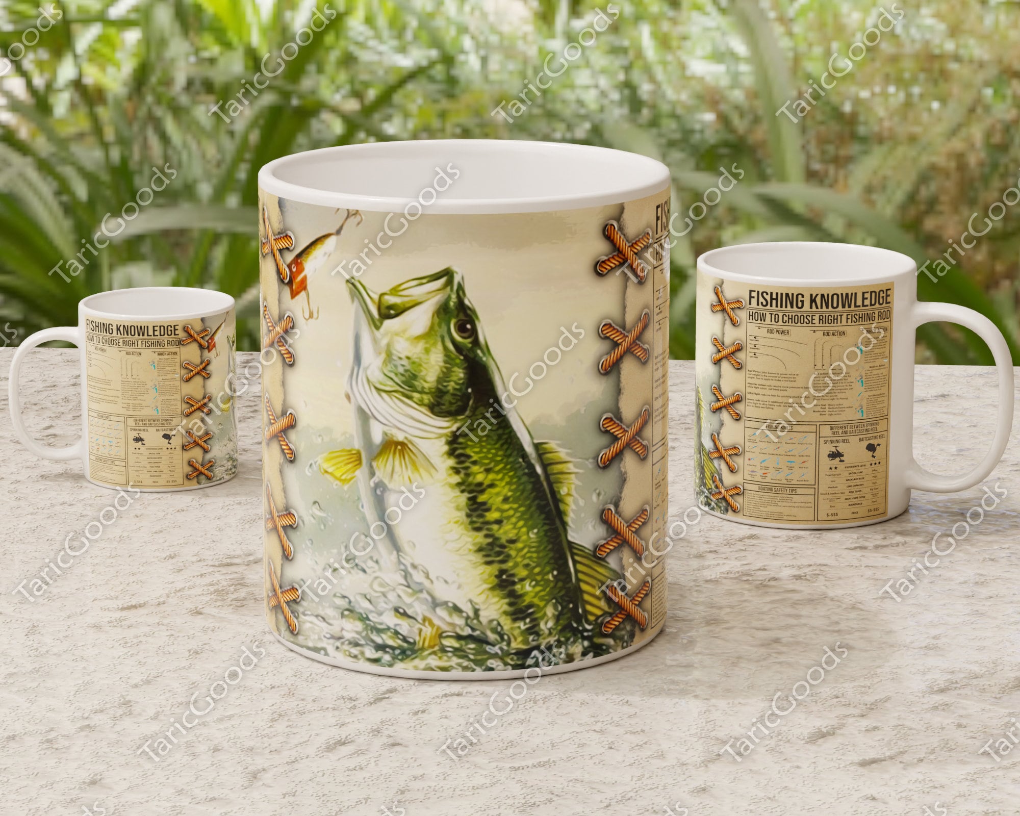 Fishing knowledge 11 oz & 15 Oz Coffee Mug Sublimation Template Designs  Sublimate Png Mug Press Sublimate Wrap