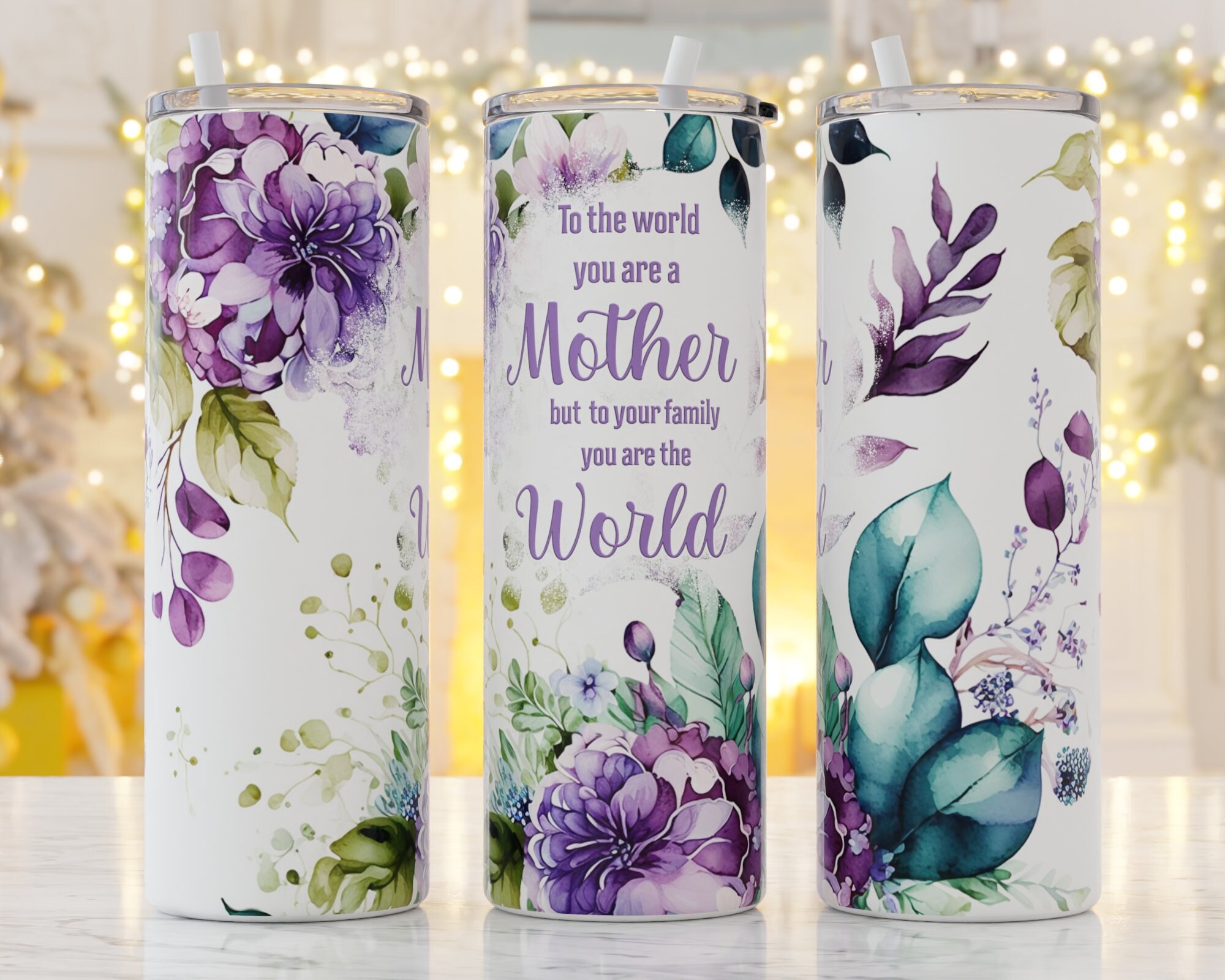 World's Best Mom - flowers mug, cup wrap sublimation design