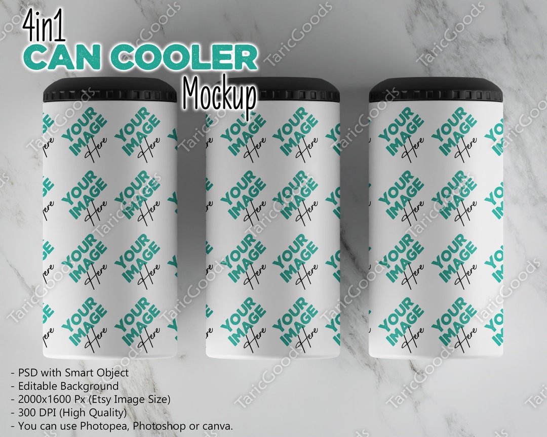 4in1 Can Cooler Mockup Dye Sublimatiom Mock up Editable Etsy