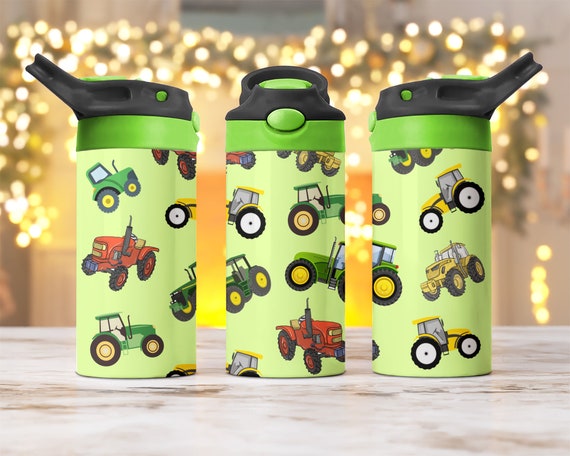 Tractor Glitter Tumbler, Personalized Kids Tumbler