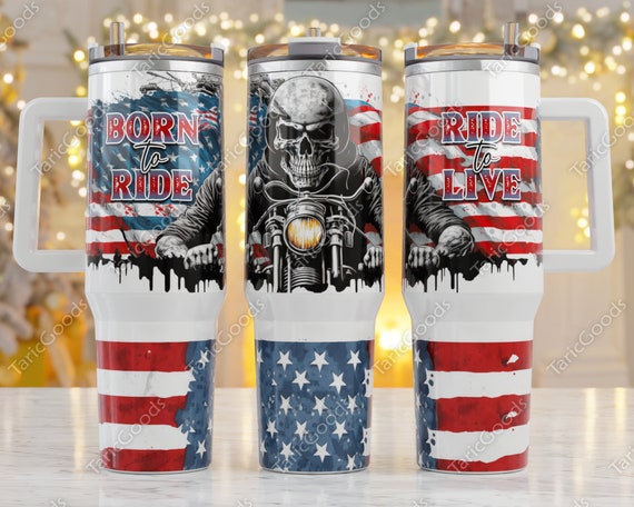 40oz Tumbler Wrap, Born to Ride 40 Oz Sublimation Design, 40oz Tumbler Png, 40  Ounce Tumbler Wrap, Motorcycle Rider, Chopper Rider 