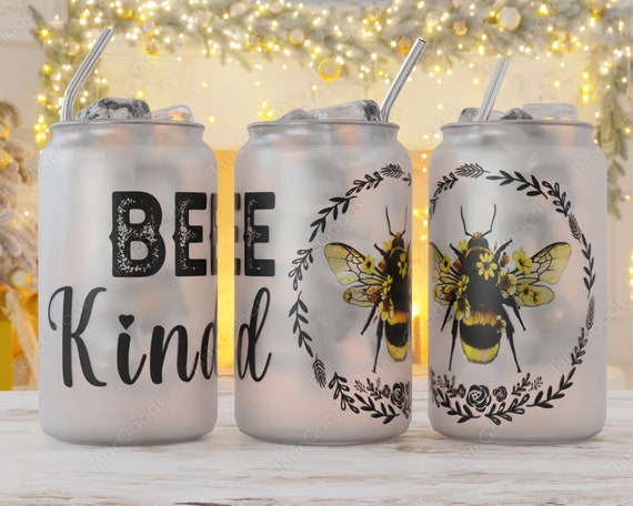 Honey Bee Beer Can Glass - 16 oz
