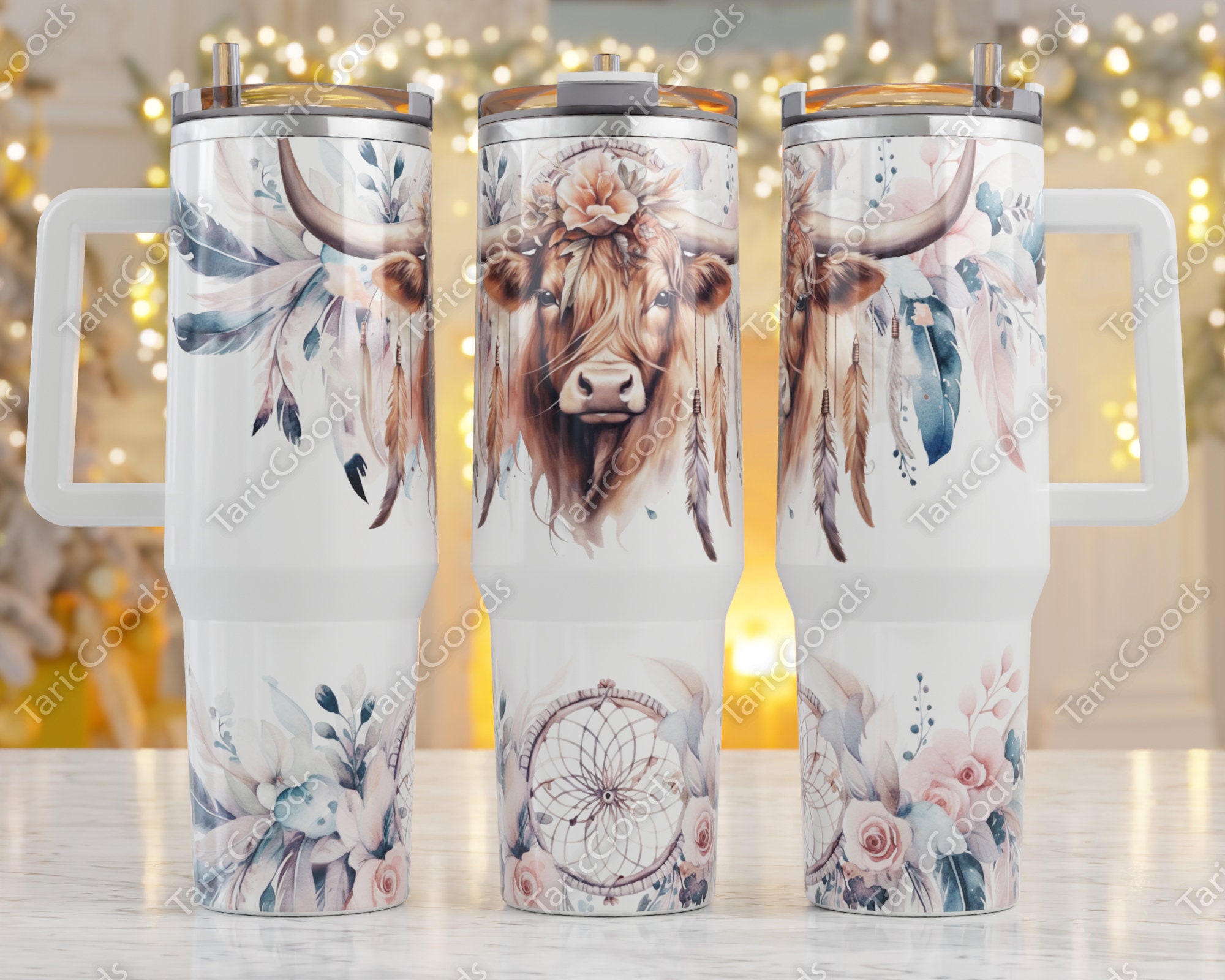 Watercolor Highland Cow Flower Personalized Skinny Tumbler with Lid an –  Simply Stained Shop