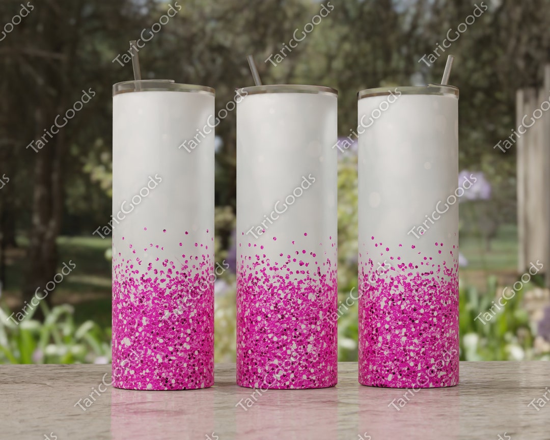 Pink Glitter Tumbler Png 20oz Skinny Tumbler Sublimation Design 20 Oz ...