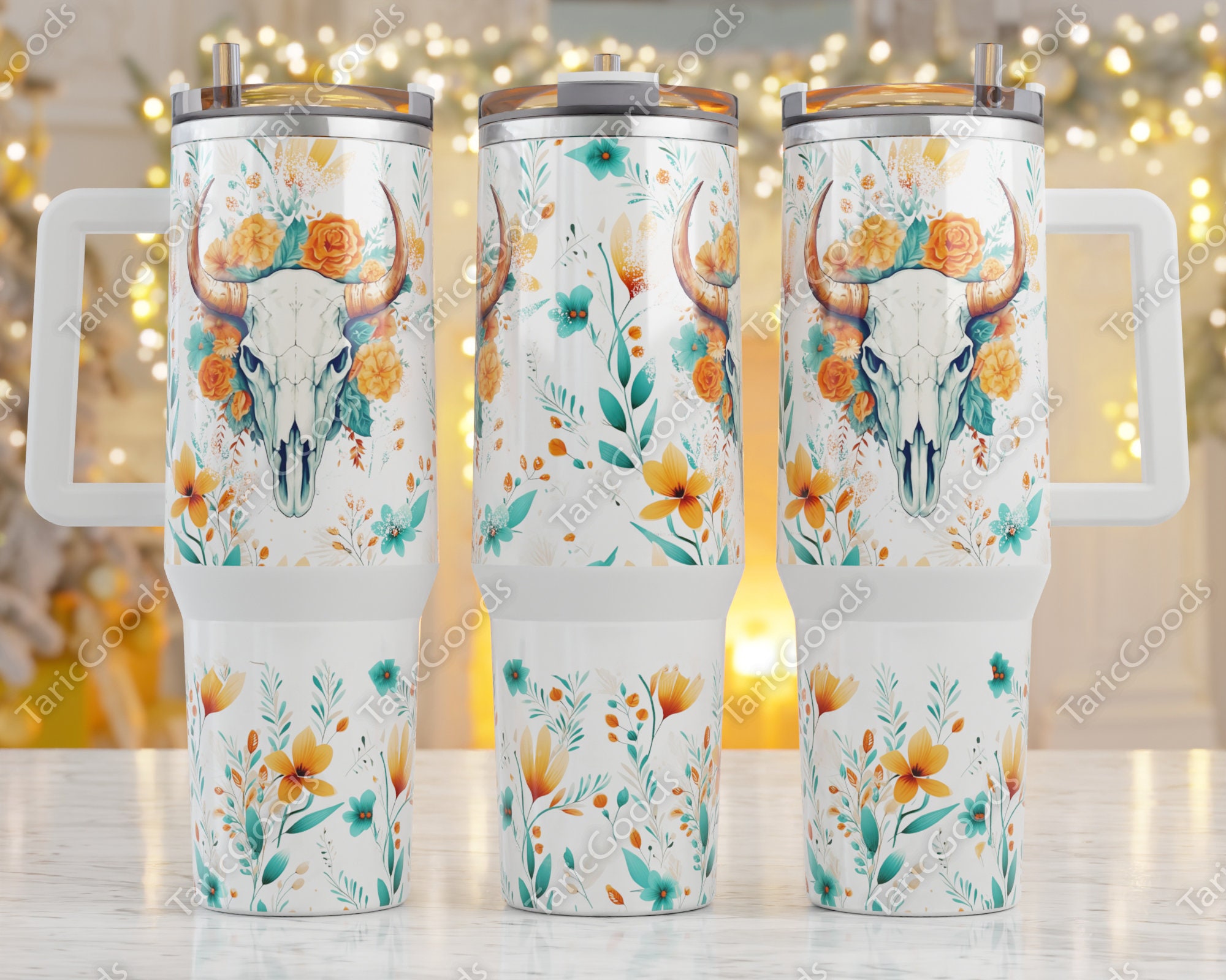 40oz Tumbler Wrap Sublimation, Country 40 oz Tumbler Png, 40oz Tumbler Png,  40oz Sublimation Design, Sunflower with Cowhide, Rustic Western