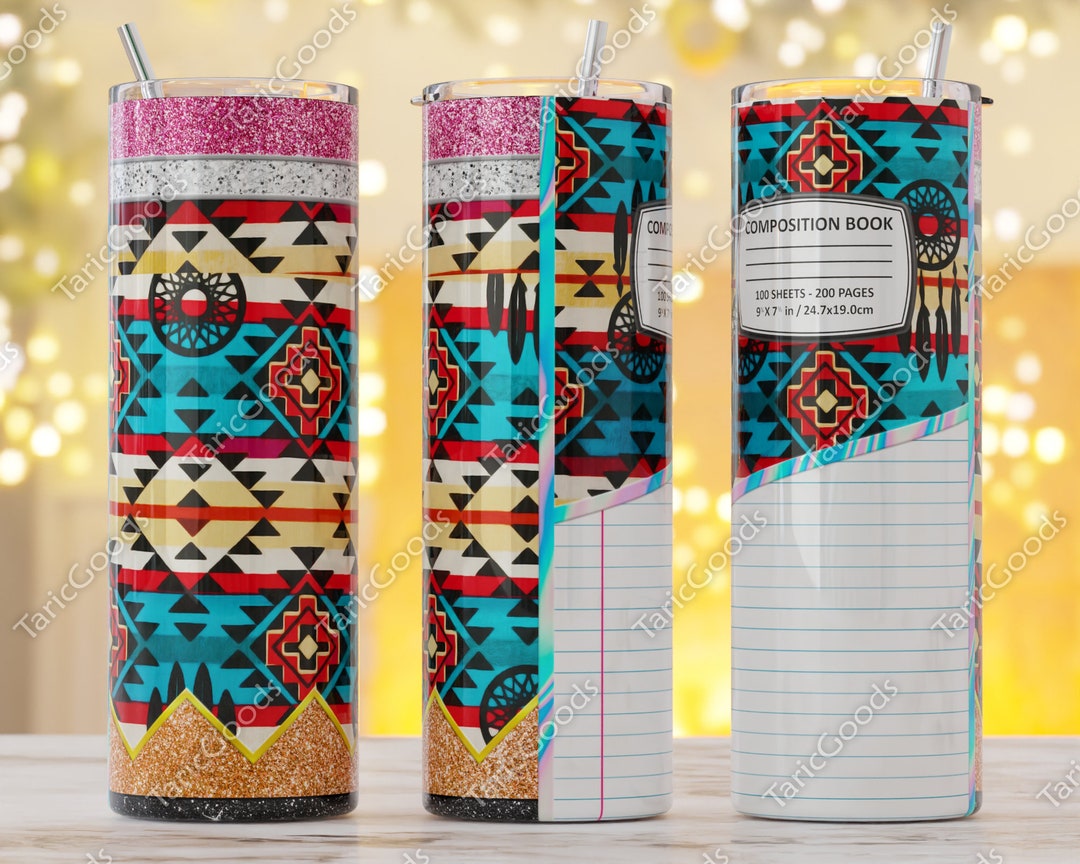 Composition Book Tumbler Png, Teacher 20oz Skinny Tumbler Sublimation