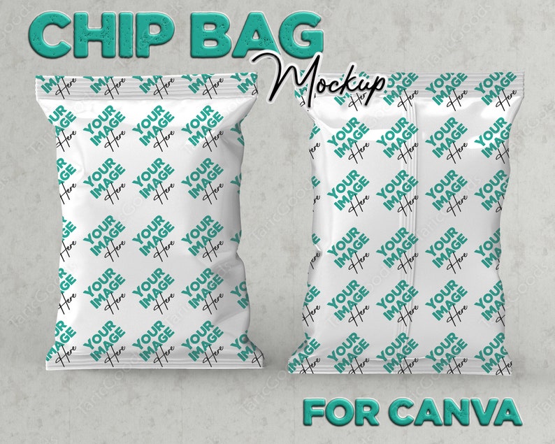 Chip Bag Mockup for Canva Potato Chip Bag Label Mockup Etsy