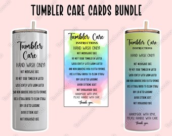 Tumbler Care Card, Print And Cut - Crella