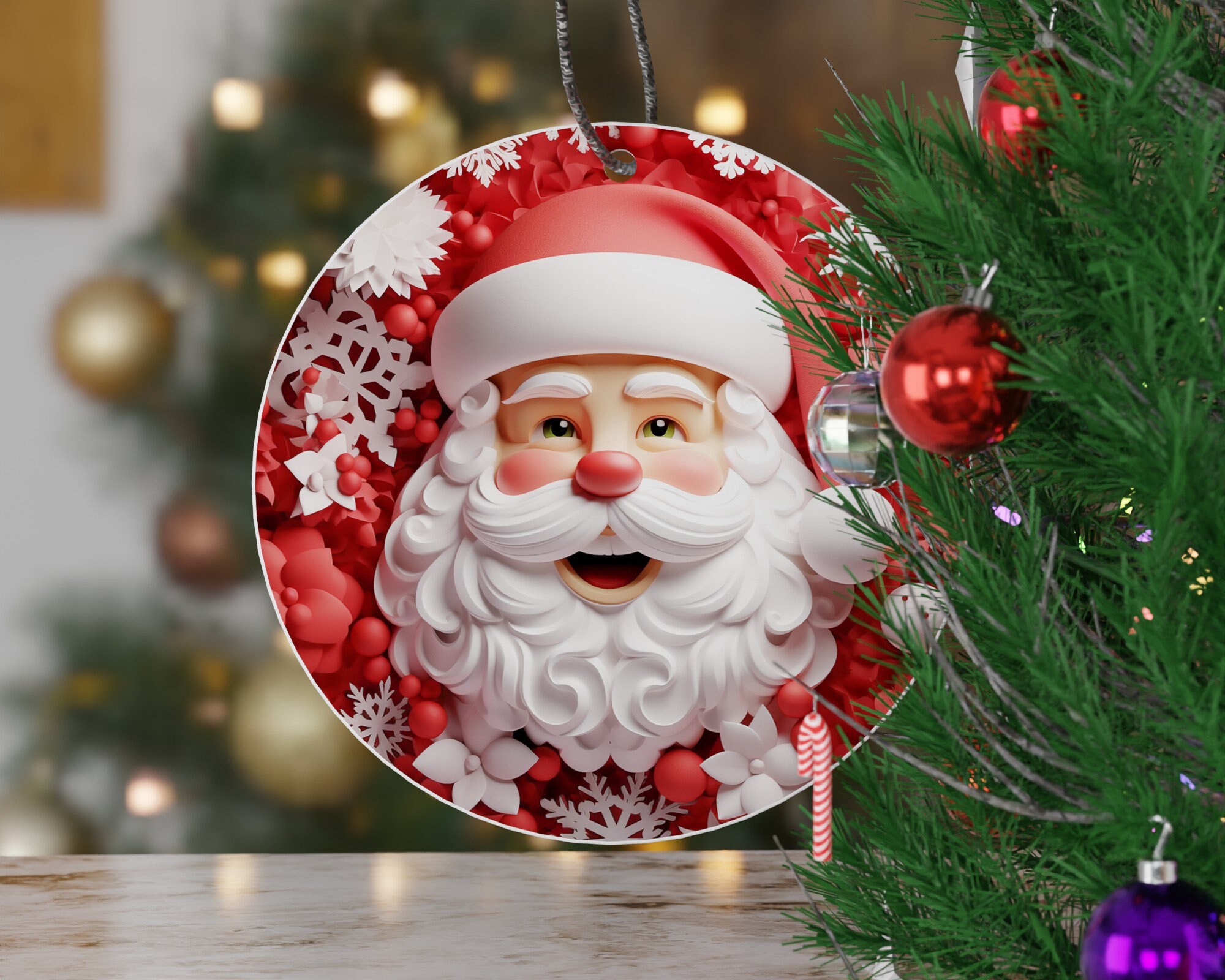 DIGITAL FILE Santa Claus Suit Christmas Ornament Sublimation Template -   Israel