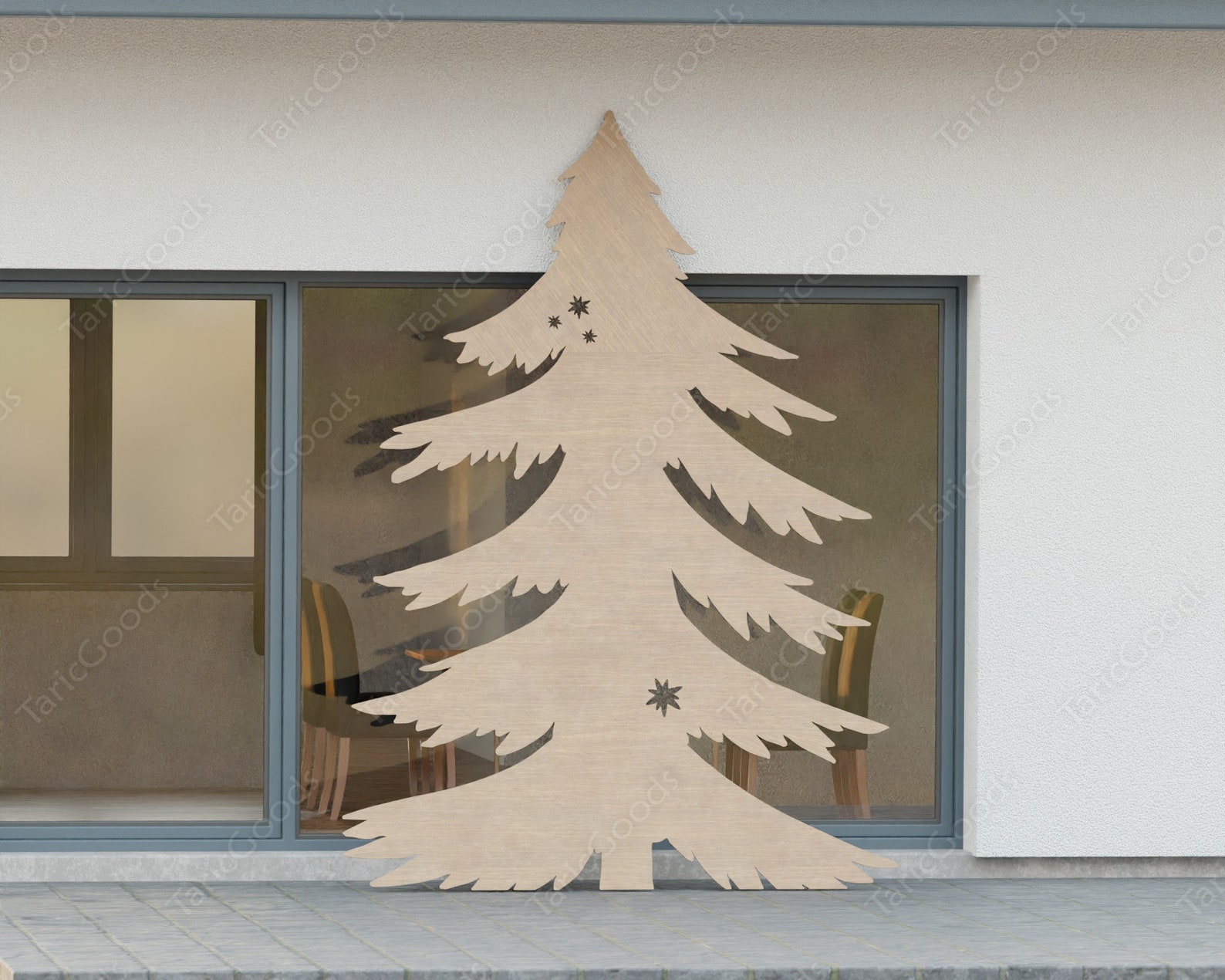 Wooden Christmas Tree Template Tree Silhouette Template - Etsy