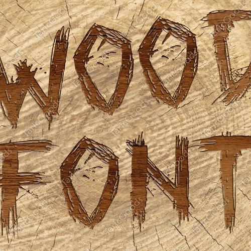 Wood Font Alphabet & Numbers PNG Font Carved Tree Design Etsy Israel