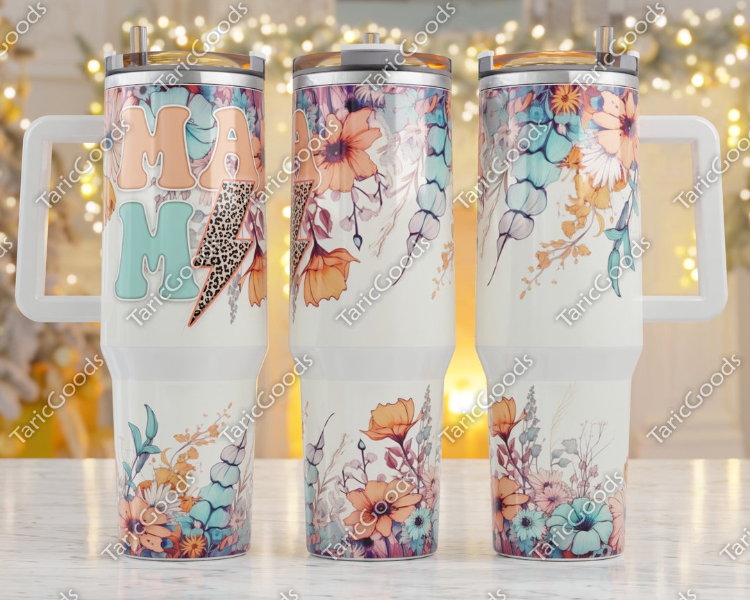 Bee Tumbler Wrap 40 Oz Quencher, Sublimation Design, Gift for Mom Png,  Tumbler Png File, Png Digital Download, 40 Oz Tumbler Wrap 