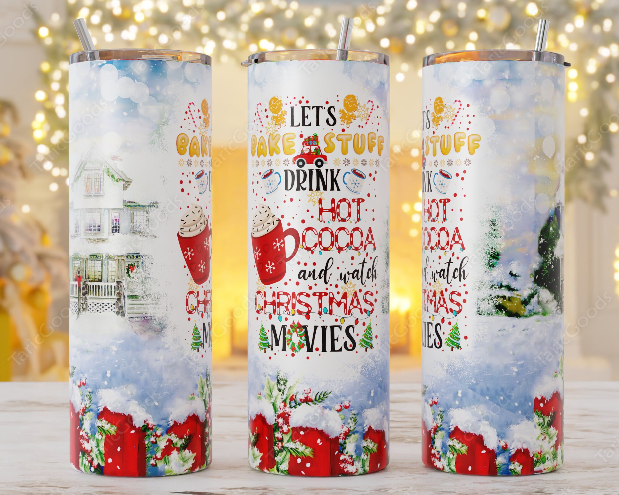 Christmas Tumbler Png Lets Bake Stuff Drink Hot Cocoa and Etsy Tumbler Christmas