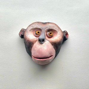 Monkey sculpture,Monkey mask, Monkey wall decor,Birthday gift