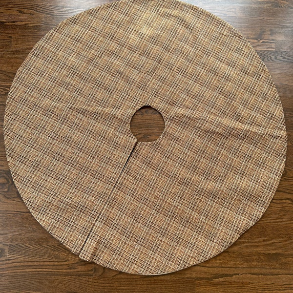 Brown Mix Neutral Christmas Tree Skirt | Custom handmade in the USA